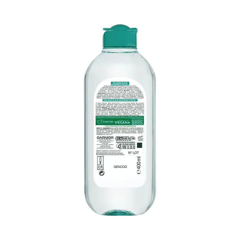 Garnier Aloe Hyaluronic Micellar Water All In 1 reinigt, entfernt Make-up und regeneriert Gesicht, Augen und Lippen - ohne Ausspülen