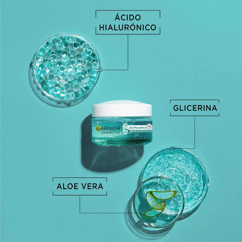 Garnier Aloe Hyaluronic Tagescreme mit Aloe Vera + Hyaluronsäure. Spendet intensiv Feuchtigkeit 48H - nährt - regeneriert.