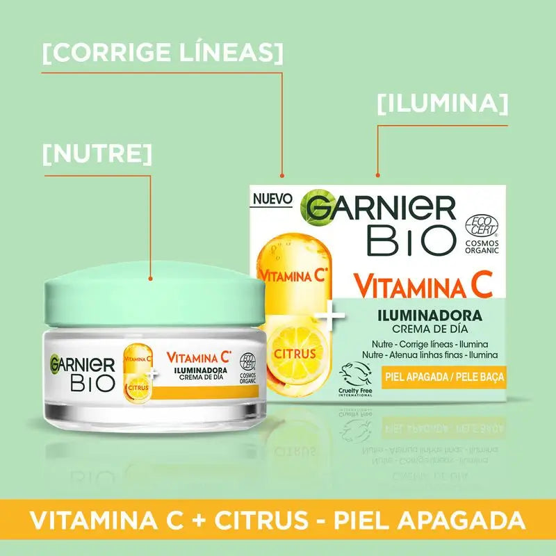 Die Garnier Brightening Day Cream mit Vitamin C pflegt, korrigiert Fältchen und verleiht der Haut Tag für Tag mehr Ausstrahlung.