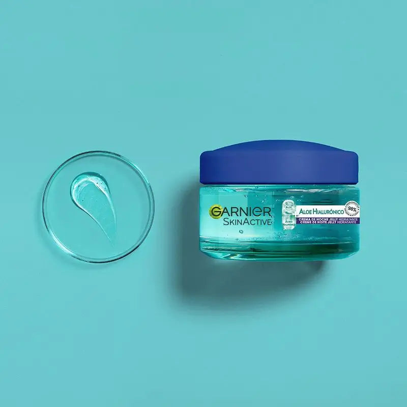 Garnier Aloe Hyaluronic Night Cream mit Hyaluronsäure + Aloe + Argan. Spendet 48 Stunden Feuchtigkeit, nährt und regeneriert