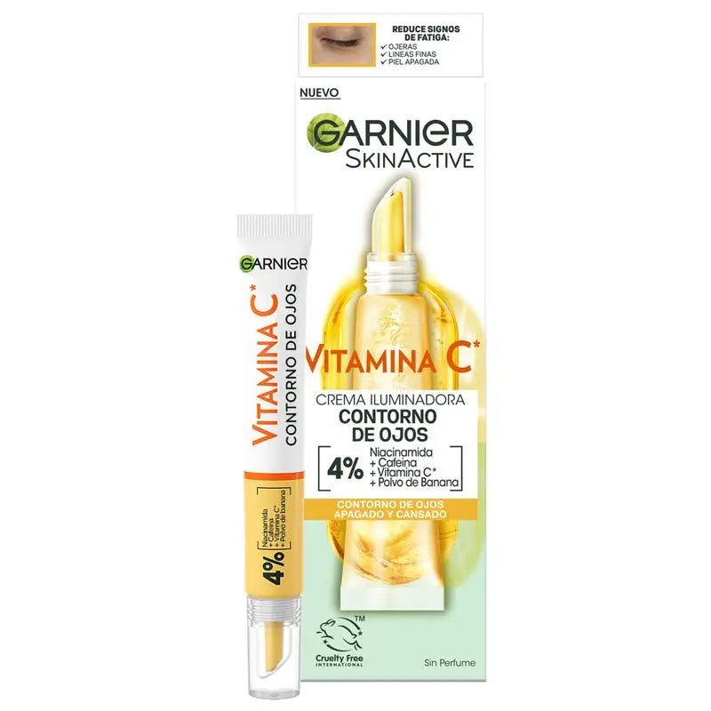 Garnier Aufhellende Augenkonturcreme mit Vitamin C + Niacinamid + Koffein + Bananenpulver