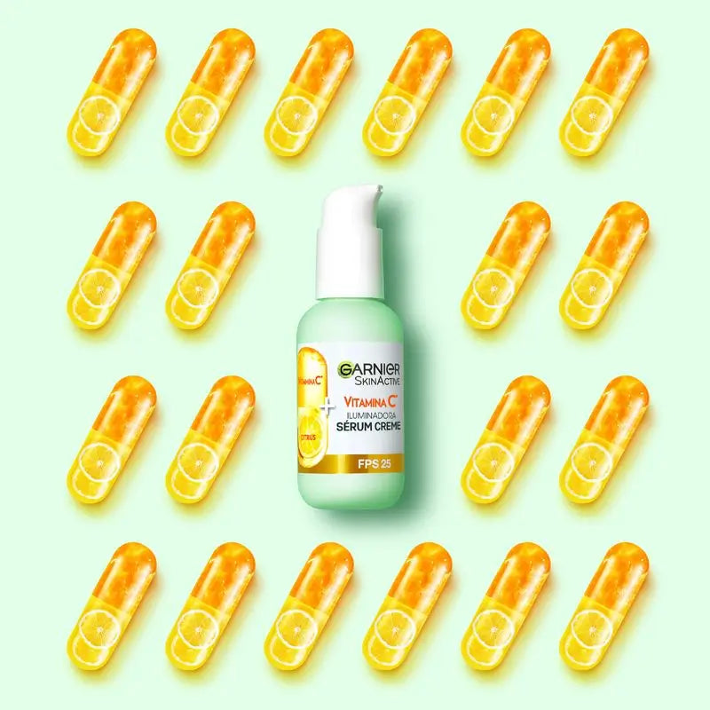 Garnier Serum Creme mit Spf 25. hohe Konzentration von Vitamin C Serum und Sonnenschutz, 50Ml