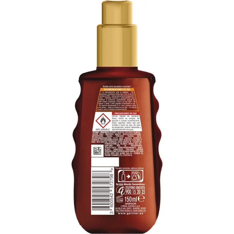 Garnier Delial Ideal Bronze Schutzöl Fps 50 Für eine gleichmäßige und leuchtende Bräune - 150Ml