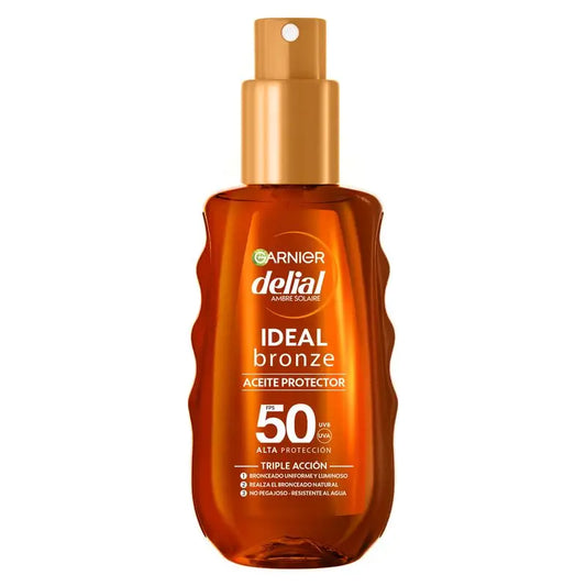 Garnier Delial Ideal Bronze Schutzöl Fps 50 Für eine gleichmäßige und leuchtende Bräune - 150Ml