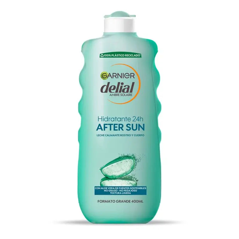 Garnier Delial After Sun Beruhigende Gesichts- und Körpermilch mit Aloe Vera zur Befeuchtung der Haut nach Sonneneinstrahlung 400 ml