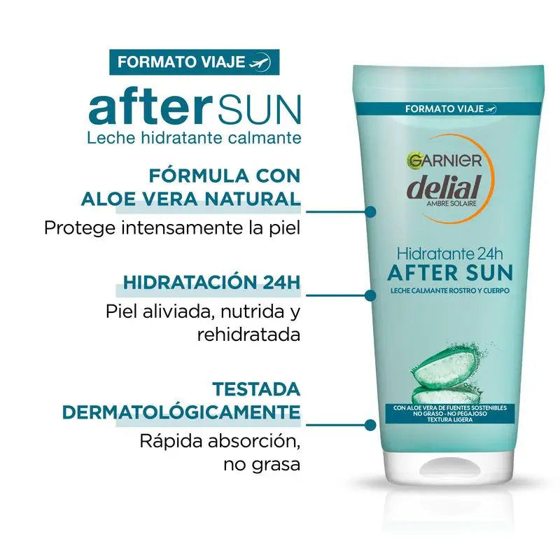 Garnier Delial After Sun Beruhigende Feuchtigkeitsmilch mit natürlicher Aloe 100 ml Reiseformat