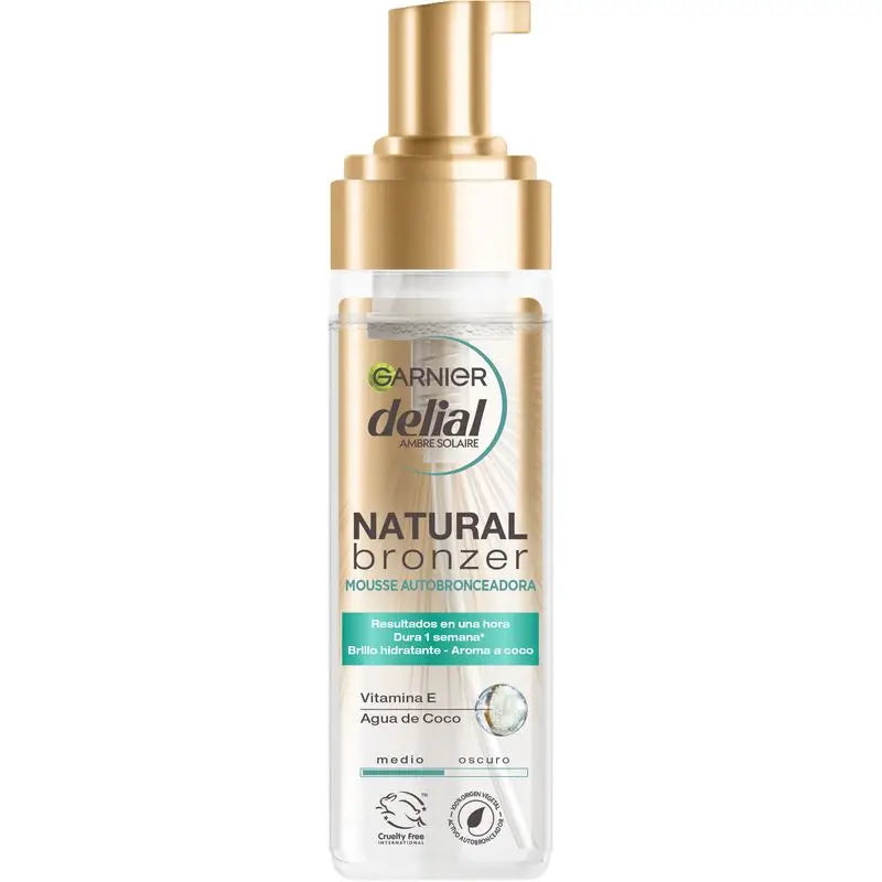 Garnier Delial Selbstbräunungs-Mousse mit feuchtigkeitsspendendem Kokosnusswasser 200 Ml