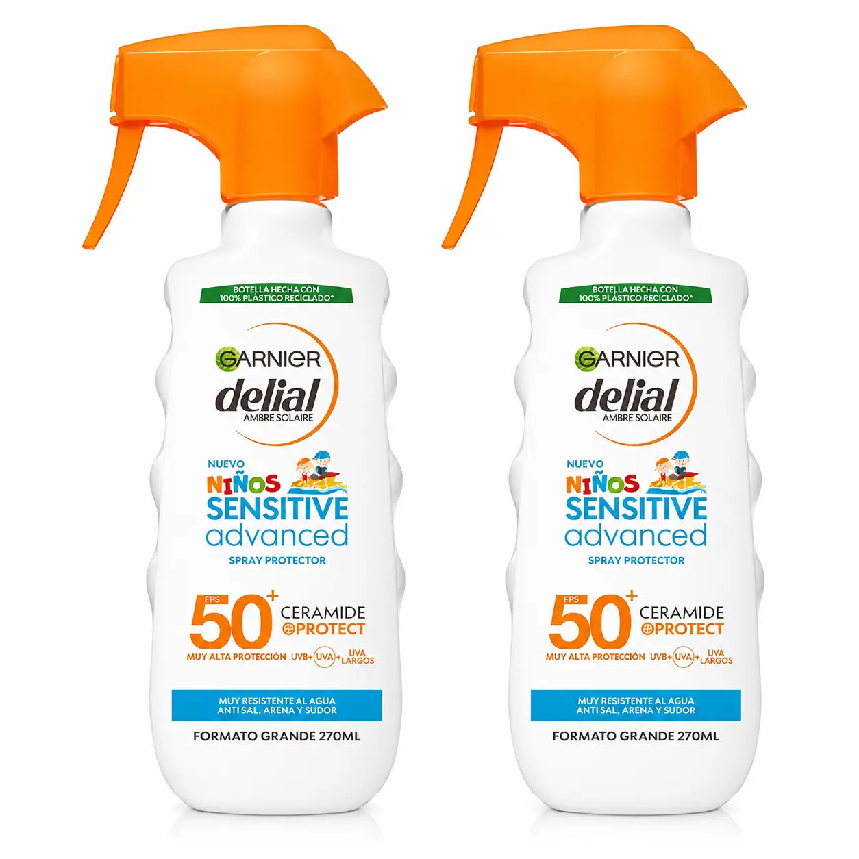 Garnier Delial Sonnenschutz Kinder Spf50 für helle und empfindliche Haut. Pädiatrisch, 270Ml , Packung 2