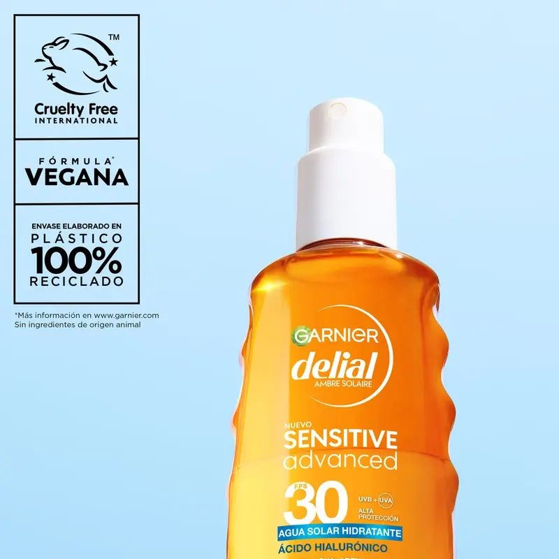 Garnier Delial Delial Sensitive Advanced Feuchtigkeitspflege Sonnenschutz Wasser Spf 30, 150Ml