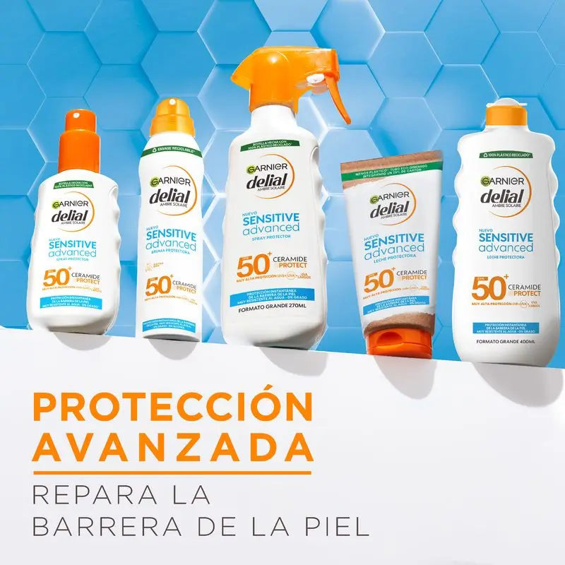 Garnier Delial Sensitive Advanced Ip50+ für helle, empfindliche und sonnenintolerante Haut. Wasserbeständig,150Ml
