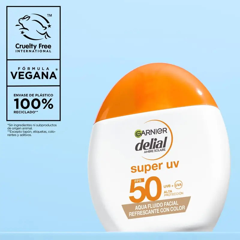 Garnier Delial Super Uv Water Erfrischendes Gesichtsfluid Spf 50 Matteffekt, 50 ml