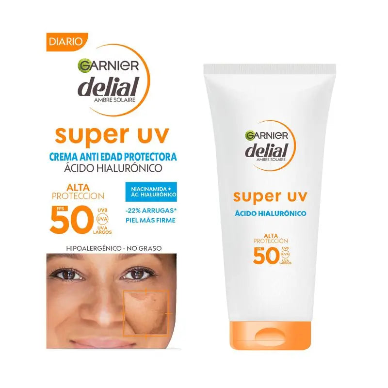 Garnier Delial Super Uv Fps50+ Tägliche Altersschutzcreme mit Hyaluronsäure - 50Ml