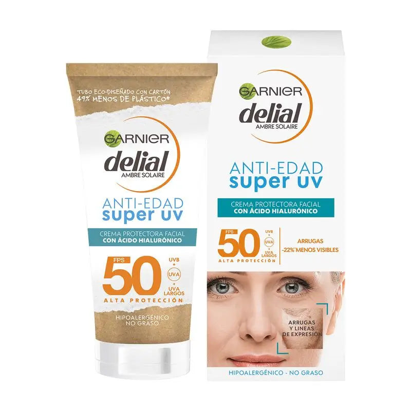 Garnier Delial Super Uv Fps50+ Tägliche Altersschutzcreme mit Hyaluronsäure - 50Ml