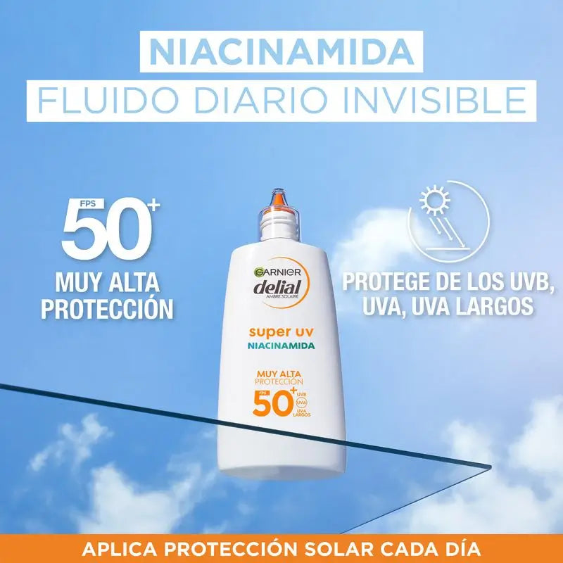 Garnier Delial Super Uv Niacinamide Fps50+ Anti-Unvollkommenheit tägliche flüssige Creme