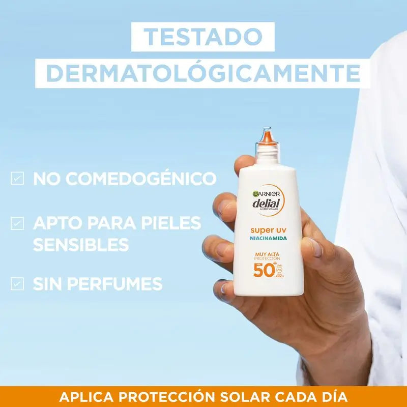 Garnier Delial Super Uv Niacinamide Fps50+ Anti-Unvollkommenheit tägliche flüssige Creme