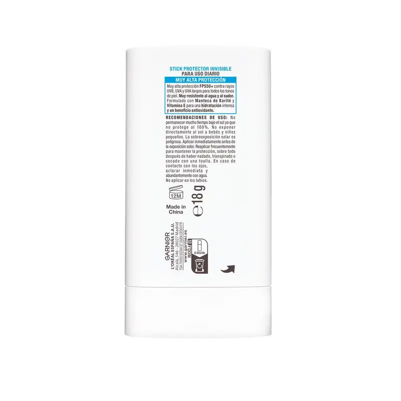 Garnier Delial Super Uv Stick Fps50+ Unsichtbar 8H Feuchtigkeitsspendend, 18 gr