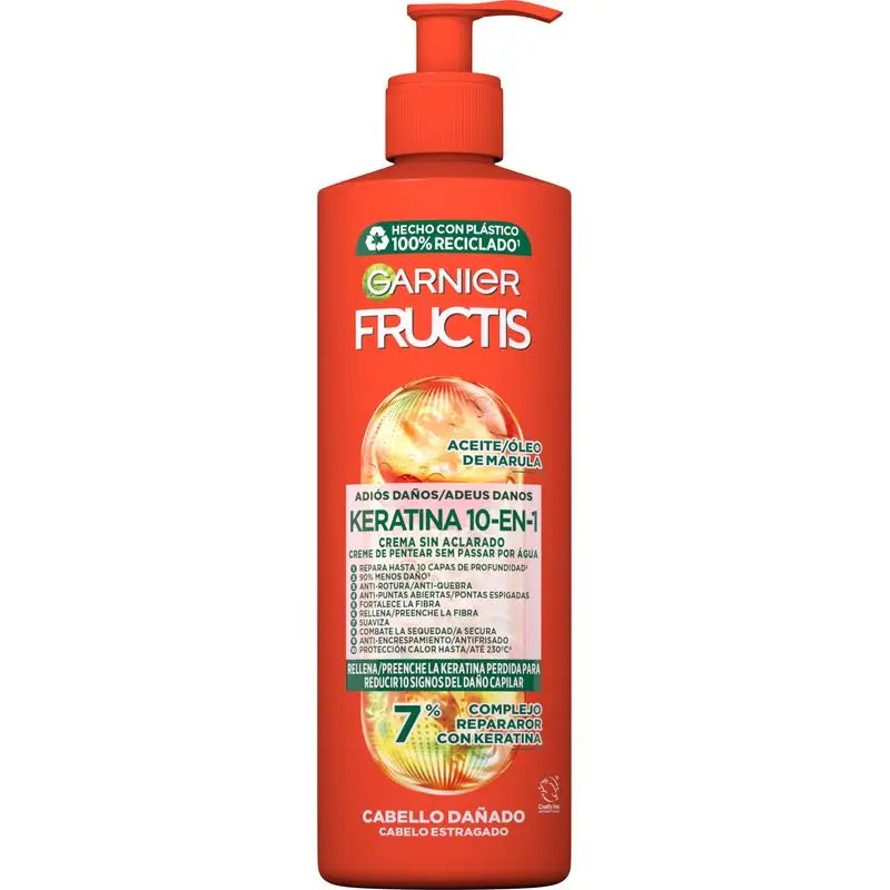 Garnier Fructis 10-In-1 Leave-In Creme mit Marula-Öl für geschädigtes Haar 400Ml