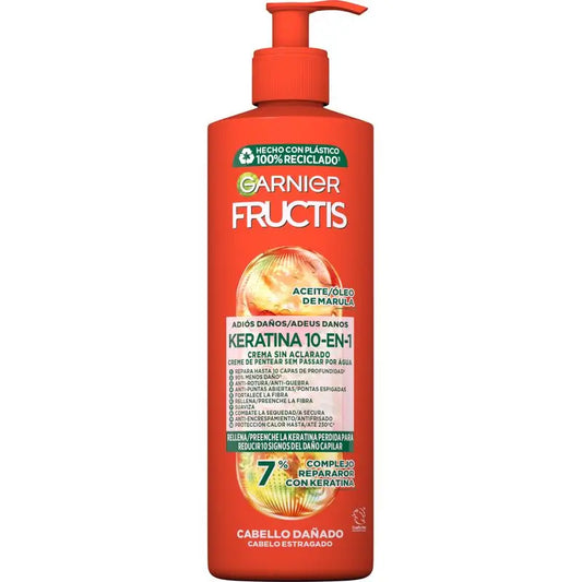 Garnier Fructis 10-In-1 Leave-In Creme mit Marula-Öl für geschädigtes Haar 400Ml