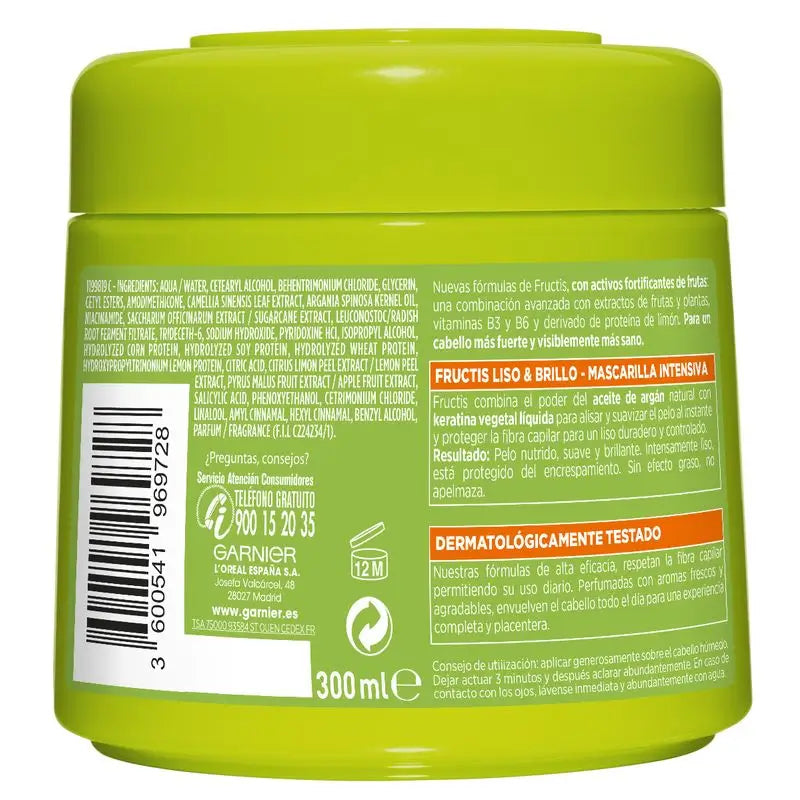 Garnier Fructis Hair Bomb Keratin Smooth & Shine Ultra Glättende Haarmaske mit Arganöl 320 Ml.