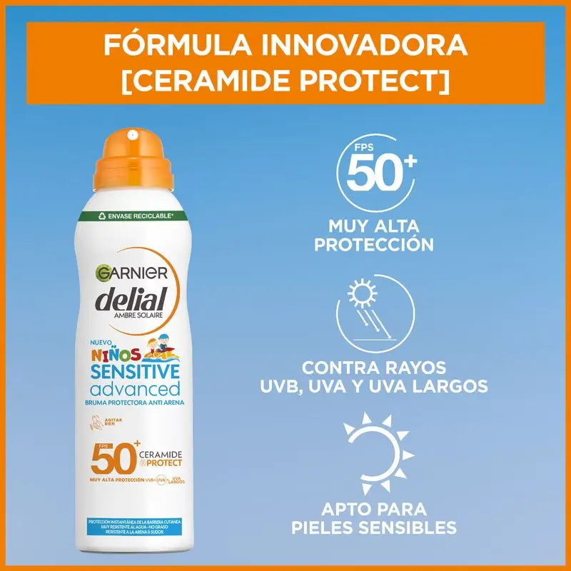 Garnier Delial Sensitive Advanced Anti-Sand Nebel Spf 50+, 150ml