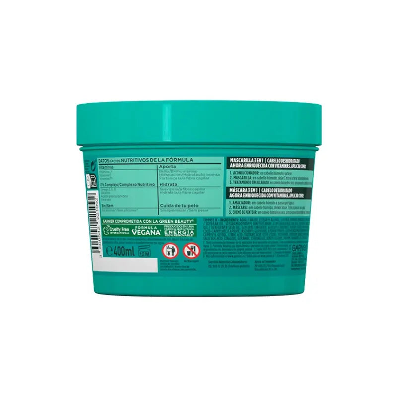 GarnierFructis Hair Food Aloe Vera 3 in 1 Feuchtigkeitsmaske 400 ml für trockenes Haar