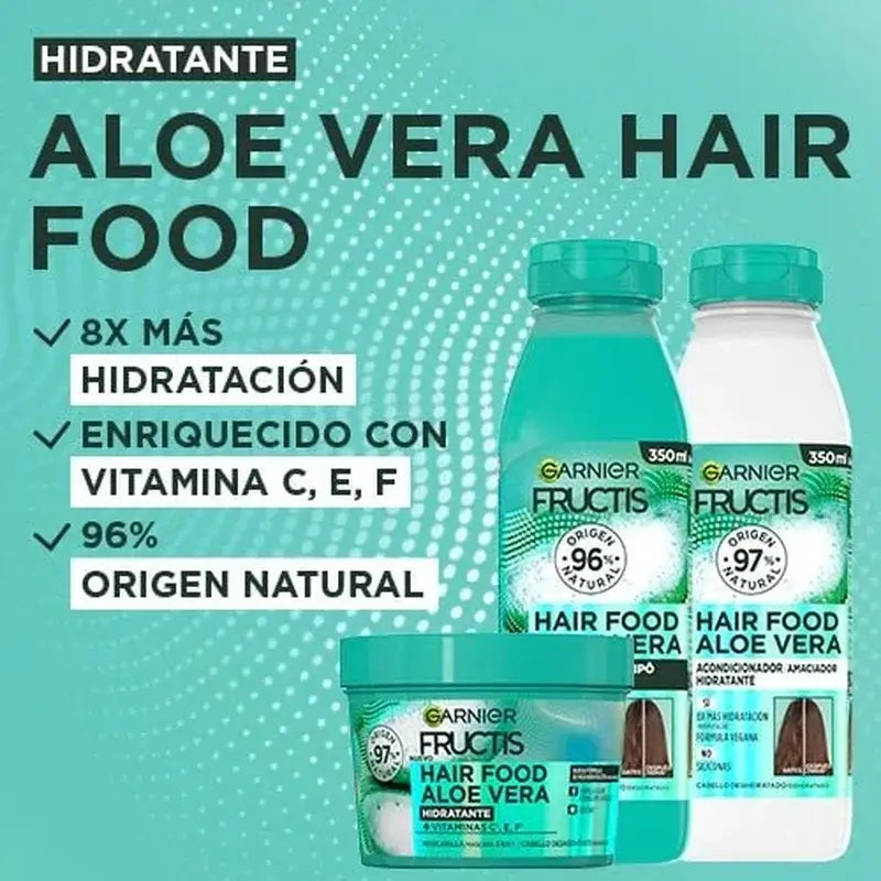 GarnierFructis Hair Food Aloe Vera 3 in 1 Feuchtigkeitsmaske 400 ml für trockenes Haar