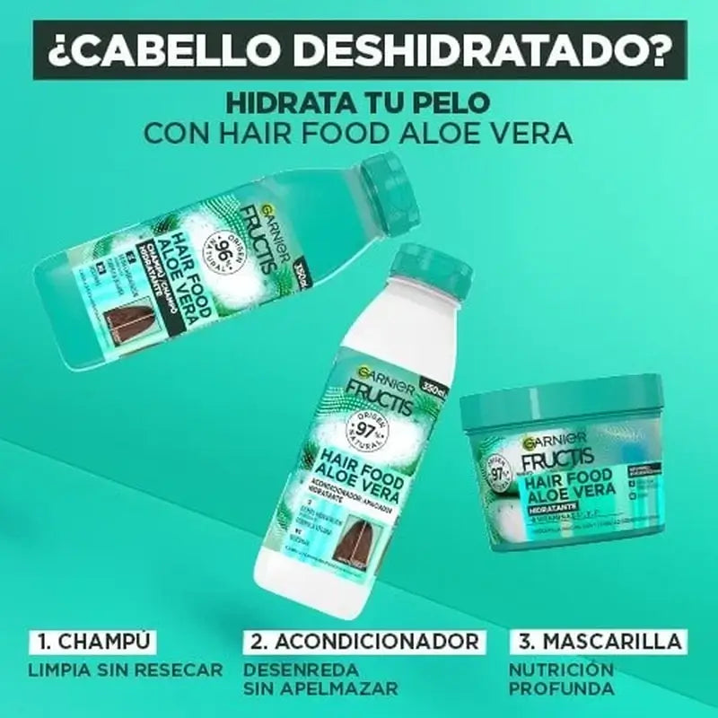 GarnierFructis Hair Food Aloe Vera 3 in 1 Feuchtigkeitsmaske 400 ml für trockenes Haar