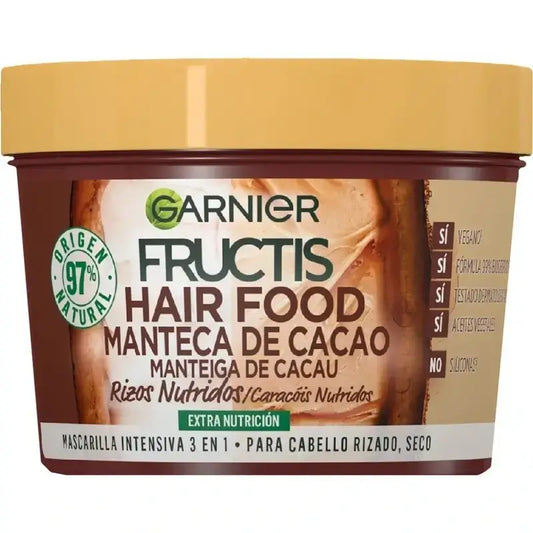 Garnier Fructis Hair Food Kakaobutter 3 in 1 Curl Repair Maske für lockiges & trockenes Haar 400 ml
