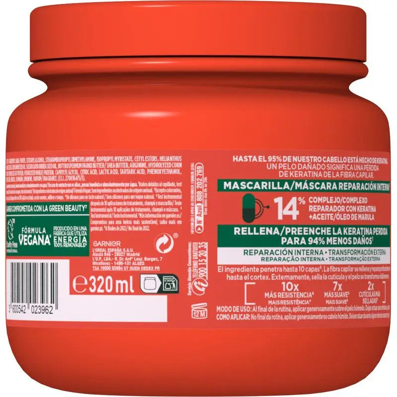 Garnier Fructis Goodbye Damage Mask mit Marula-Öl für geschädigtes Haar 320Ml