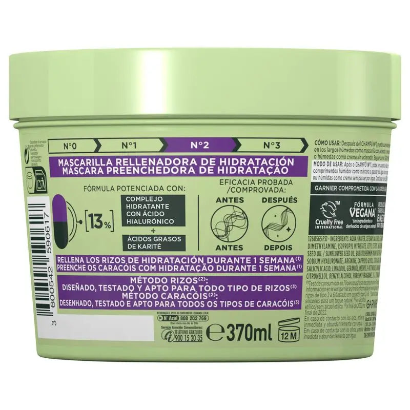 Garnier Fructis Curl Method Curl Mask #2 für hydratisierte Locken für 1 Woche 370Ml