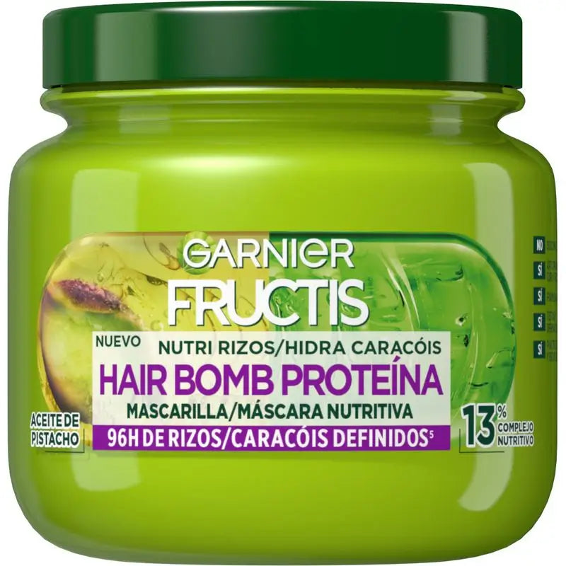 Garnier Fructis Nutri Curls Hair Bomb Protein-Nährende Haarmaske mit Pistazienöl 320 ml.
