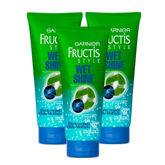 Garnier Fructis Style Gel Wet Shine Wet Effect, Packung 3 x 250 Ml