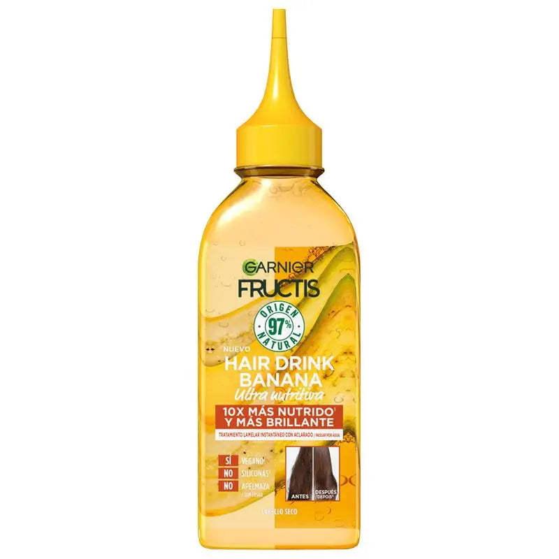 Garnier Fructis Hair Drink Banana Ultra Nourishing Lellar Treatment. Haar 10X mehr genährt und glänzend, 200Ml