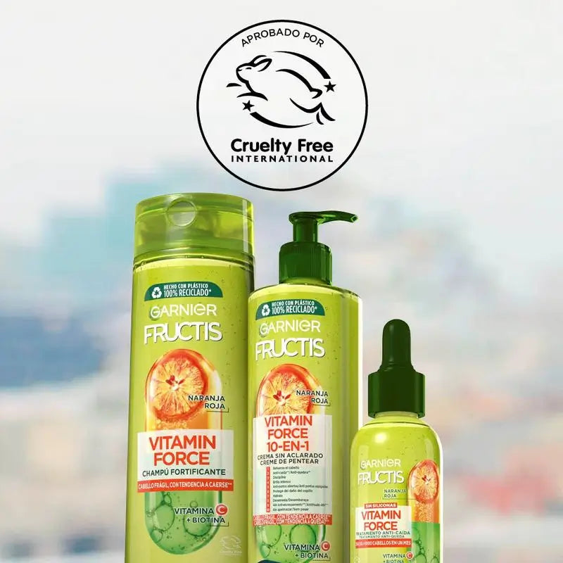 Garnier Fructis Vitamin Force Shampoo mit roter Orange, Vitamin C und Biotin für Haare, die zum Ausfallen neigen - 380 ml