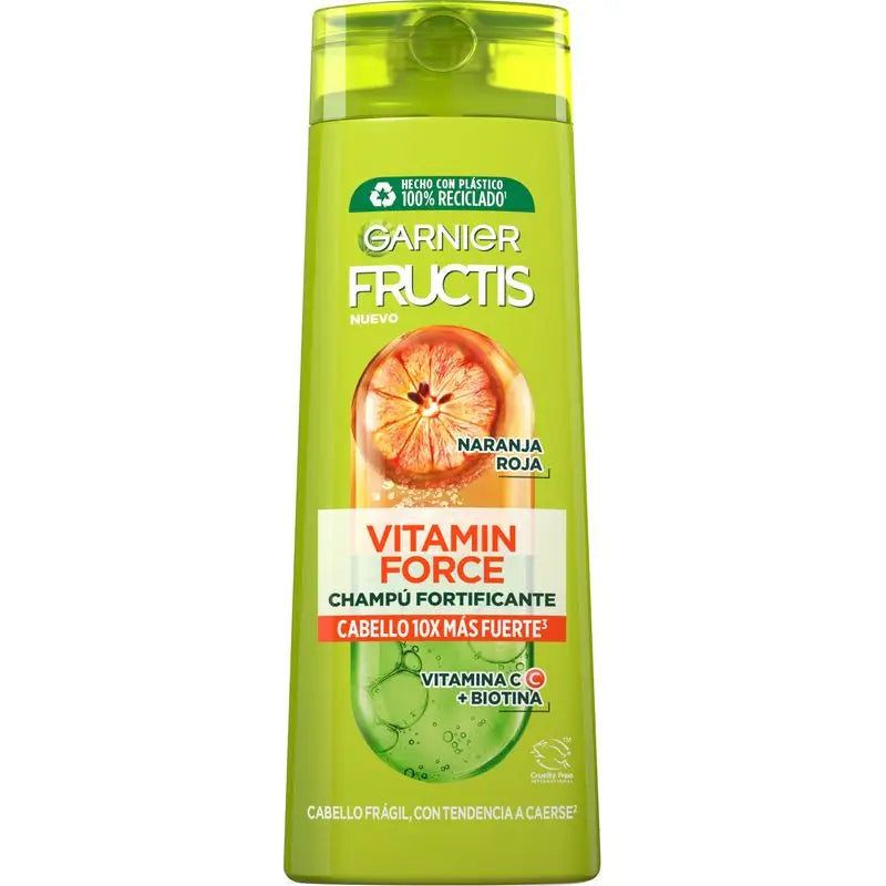 Garnier Fructis Vitamin Force Shampoo mit roter Orange, Vitamin C und Biotin für Haare, die zum Ausfallen neigen - 380 ml