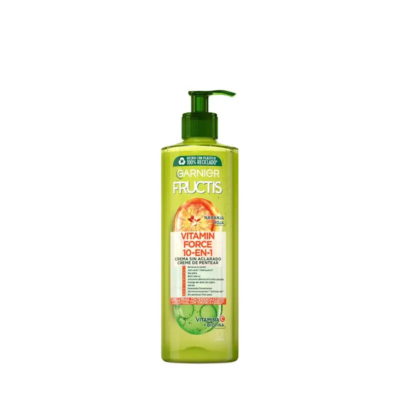 Garnier Fructis Vitamin Force No-Rinse Creme mit roter Orange, Vitamin C und Biotin für Haare, die zum Ausfallen neigen - 400Ml