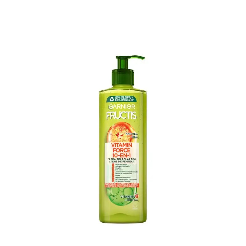 Garnier Fructis Vitamin Force No-Rinse Creme mit roter Orange, Vitamin C und Biotin für Haare, die zum Ausfallen neigen - 400Ml