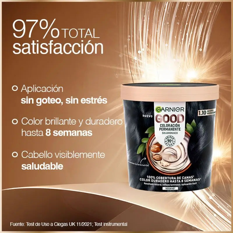 Garnier Good Permanent Colouring Ammoniakfrei, 90% Naturton 1.10 Midnight Illusion