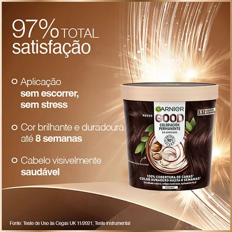 Garnier Good Permanent Colouring Ammoniakfrei, 90% natürlichen Ursprungs Farbton 3.12 Cranberry Brown.