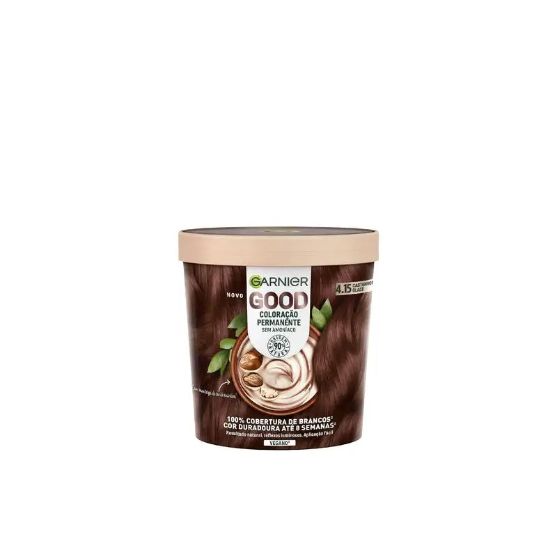 Garnier Good Permanent Colouring Ammoniakfrei, 90% natürlichen Ursprungs Farbton 4.15 Braun Glacé Brown.