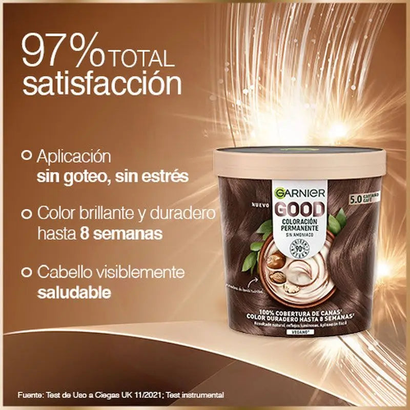 Garnier Good Permanent Colouring Ammoniakfrei, 90% natürlichen Ursprungs Farbton 5.0 Braun Braun.