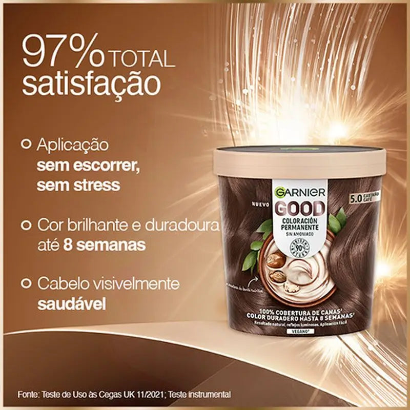 Garnier Good Permanent Colouring Ammoniakfrei, 90% natürlichen Ursprungs Farbton 5.0 Braun Braun.
