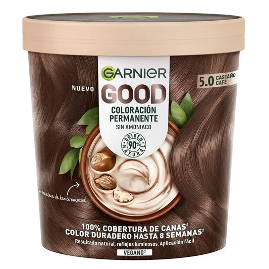 Garnier Good Permanent Colouring Ammoniakfrei, 90% natürlichen Ursprungs Farbton 5.0 Braun Braun.