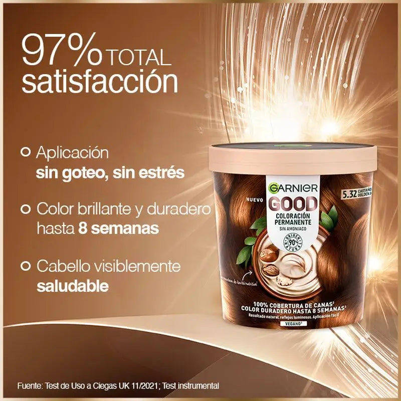 Garnier Good Permanent Colouring Ammoniakfrei, 90% natürlichen Ursprungs Farbton 5.32 Brünierter Sonnenuntergang