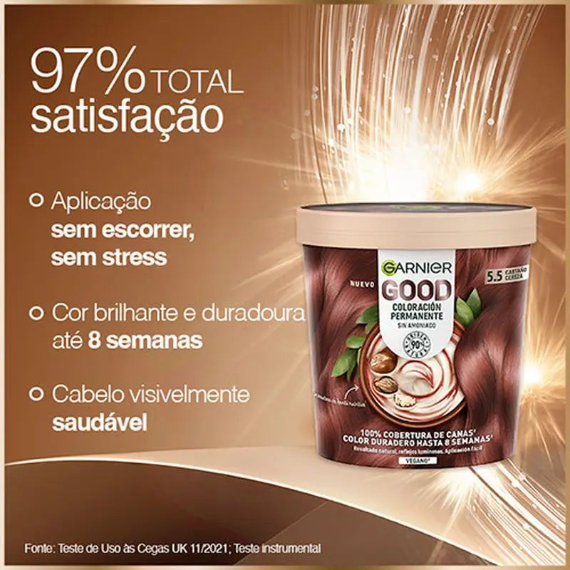 Garnier Good Permanent Colouring Ammoniakfrei, 90% natürlichen Ursprungs Farbton 5,5 Kirschbraun