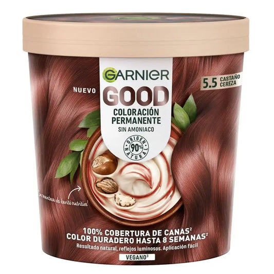 Garnier Good Permanent Colouring Ammoniakfrei, 90% natürlichen Ursprungs Farbton 5,5 Kirschbraun