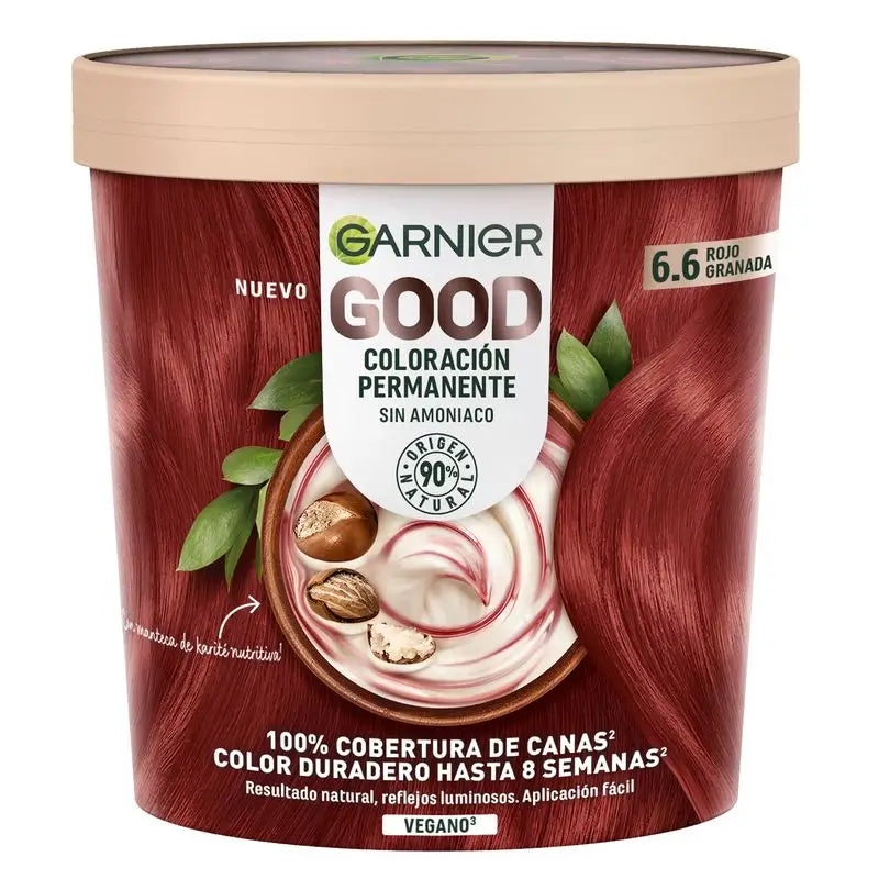 Garnier Good Permanent Colouring Ammoniakfrei, 90% natürlichen Ursprungs Farbton 6.6 Granatapfelrot.