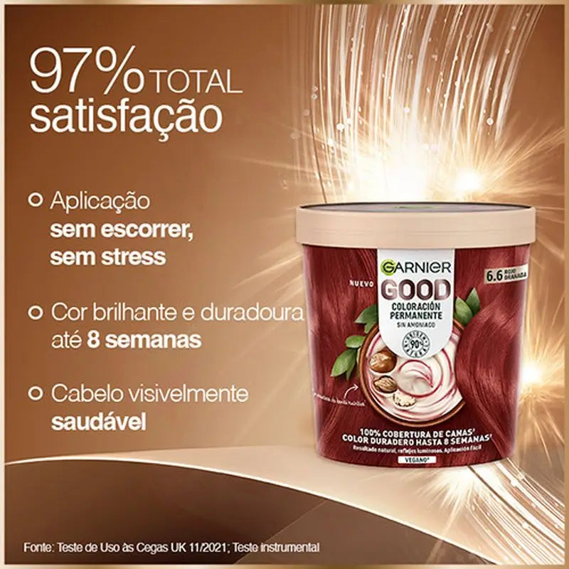 Garnier Good Permanent Colouring Ammoniakfrei, 90% natürlichen Ursprungs Farbton 6.6 Granatapfelrot.