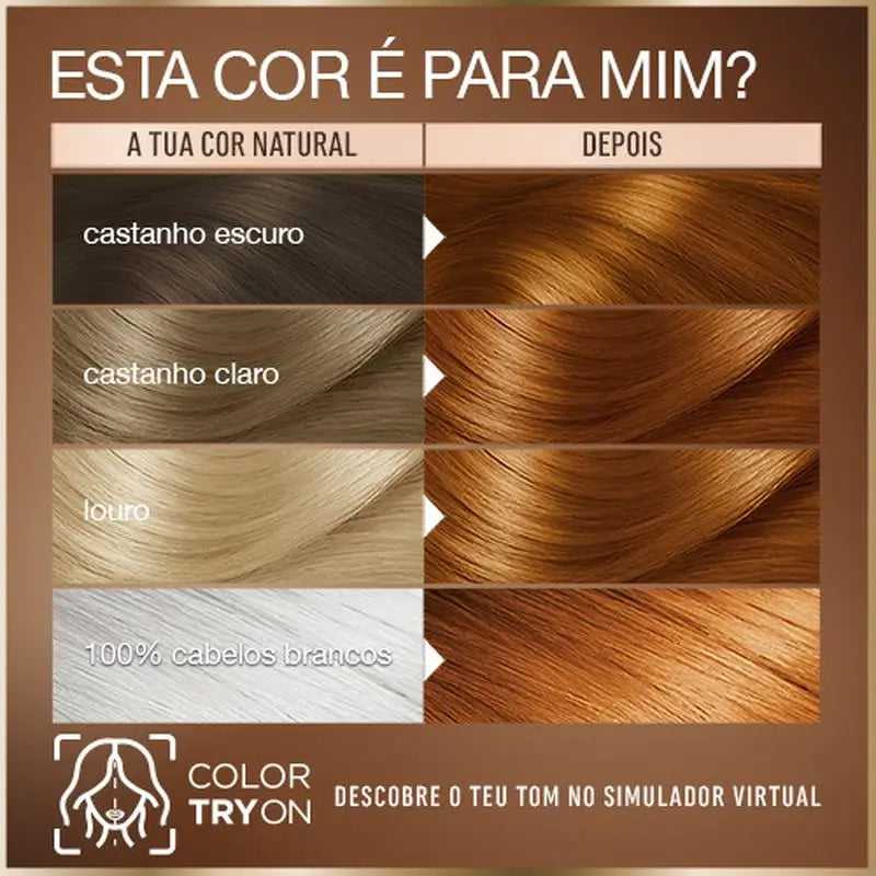 Garnier Good Permanent Colouring Ammoniakfrei, 90% natürlichen Ursprungs Farbton 7.43 Kurkuma-Kupfer.