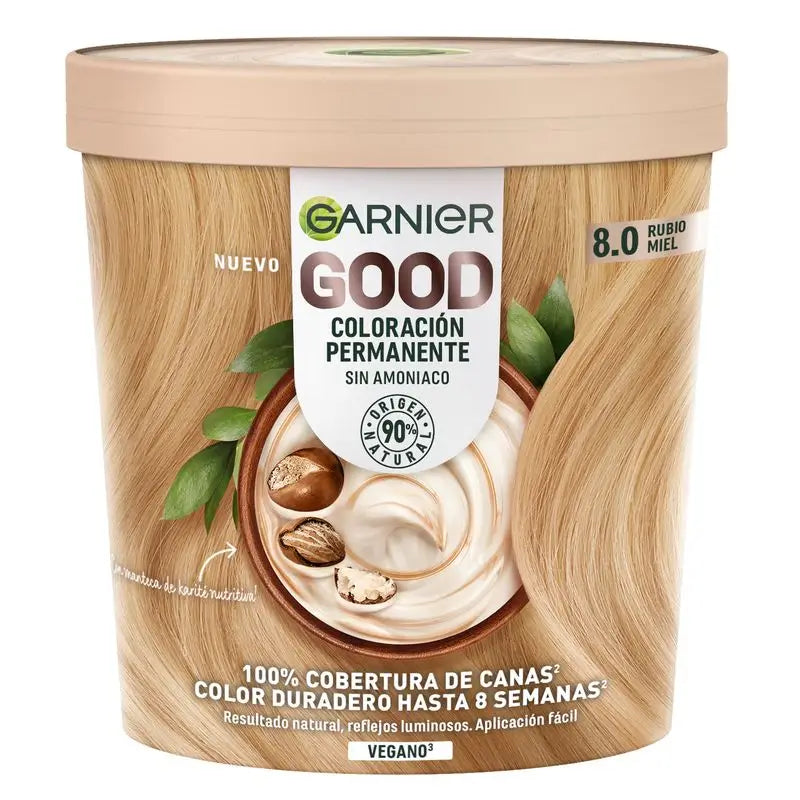 Garnier Good Permanent Colouring Ammoniakfrei, 90% natürlichen Ursprungs Farbton 8.0 Honigblond.